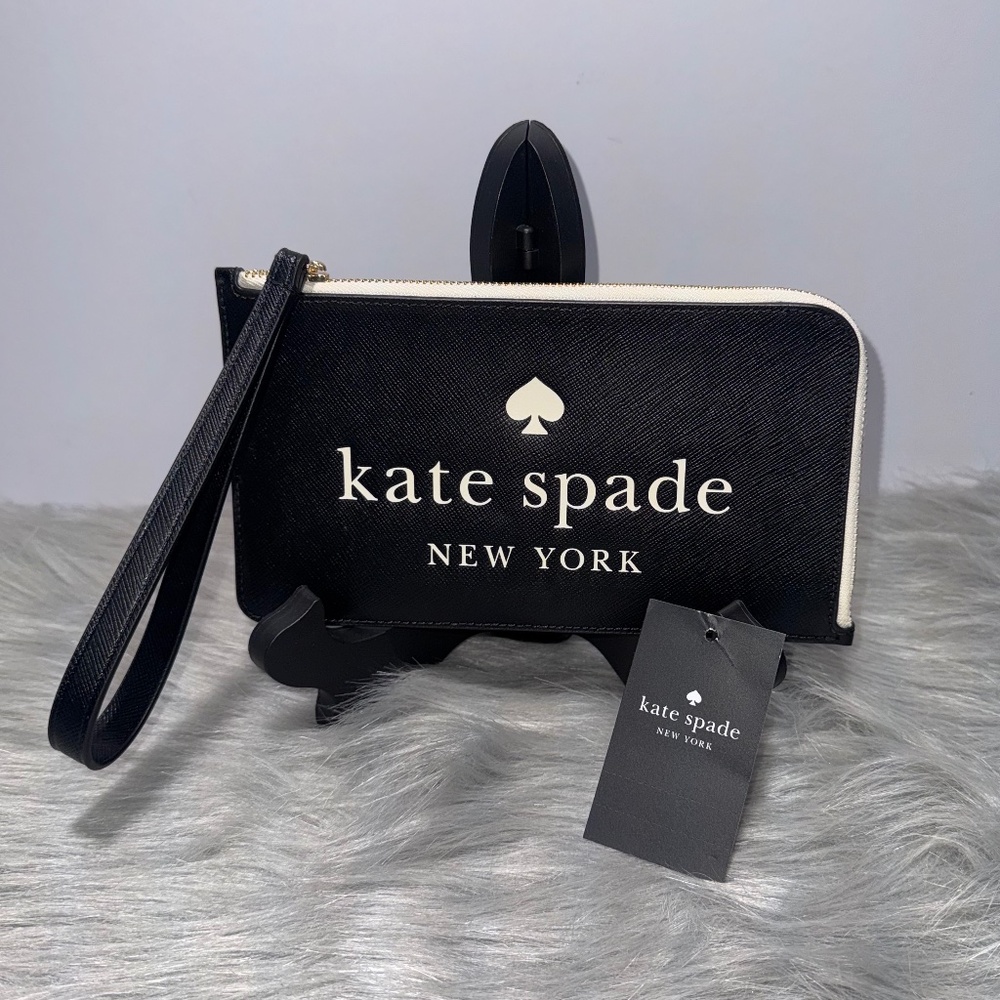Kate Spade New York Black Leather Wristlet~NWT